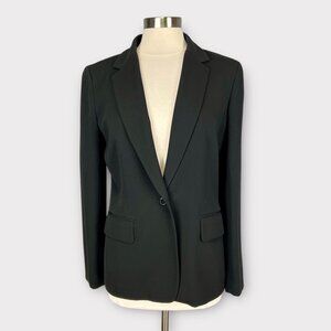 INC International Concepts Womens Black Blazer Single Button Pockets size 10